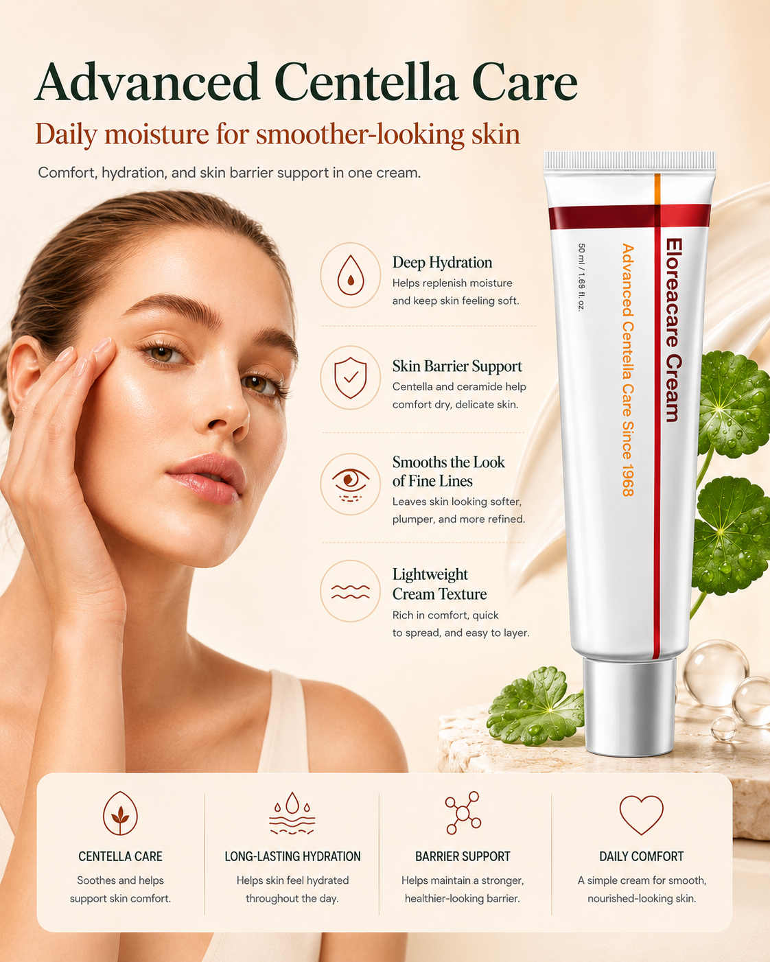 ⏳Eloreacare  Cream-Hydrating Anti-Aging Cream for Fine Lines, Dryness & Sensitive Skin