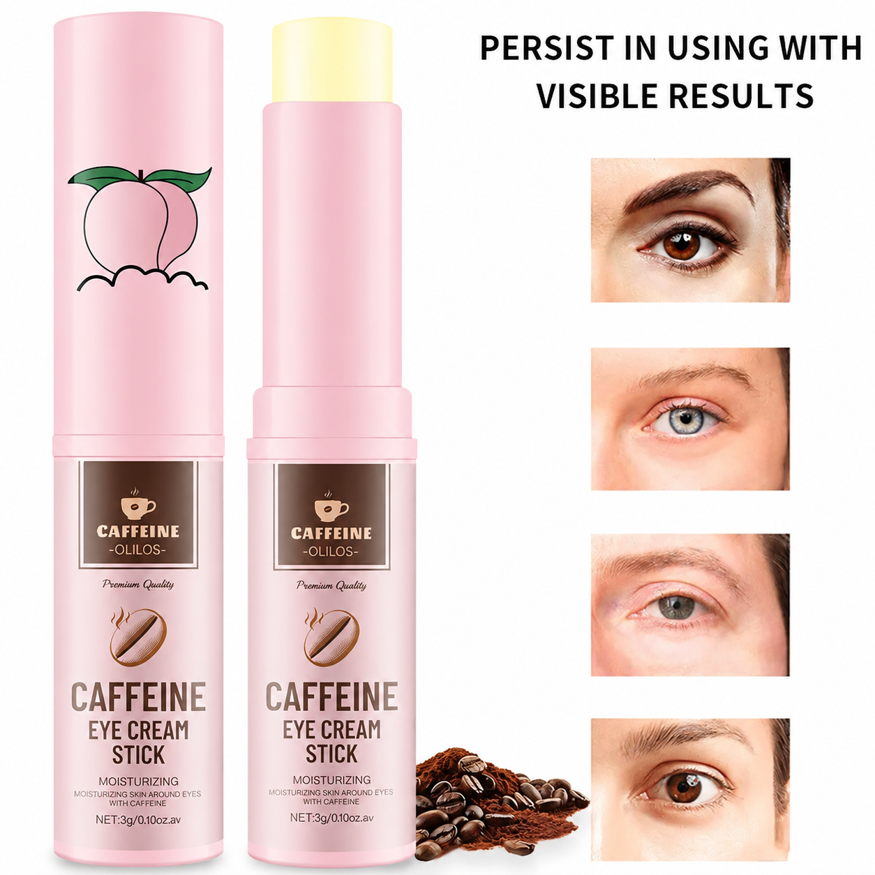 Caffeine Eye Cream Stick - Moisturizing and Restoring Skin Vitality, Eye Brightener and Corrector