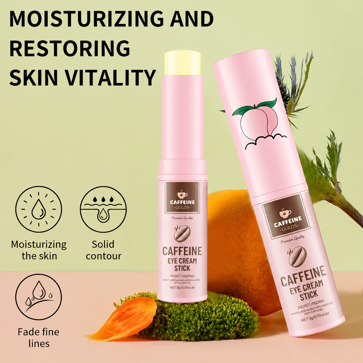 Caffeine Eye Cream Stick - Moisturizing and Restoring Skin Vitality, Eye Brightener and Corrector